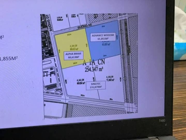 Bán 1 lô đất trong KCN Bàu Bàng tỉnh Bình Dương tổng diện tích đất 60.613 m2